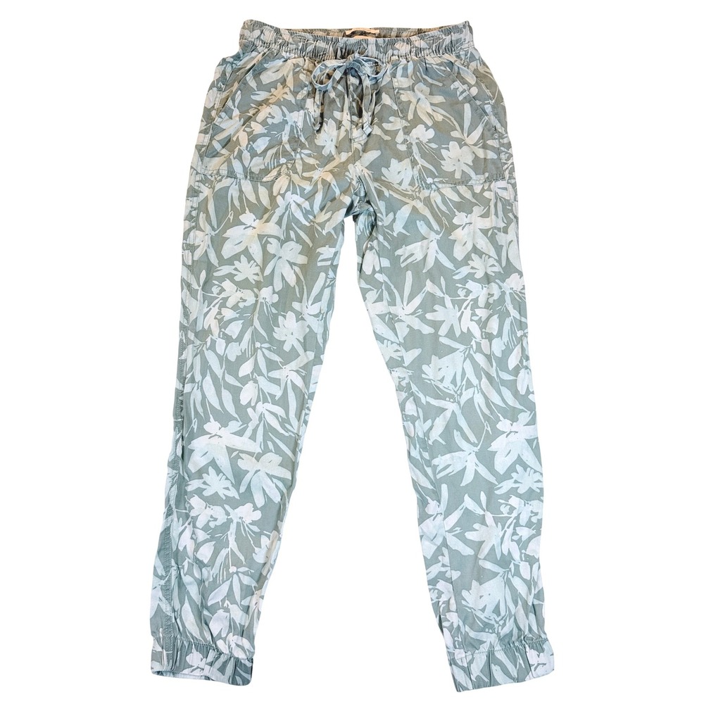 Cynthia Rowley Jogger Pants Women S Green Floral Lyocell Drawstring